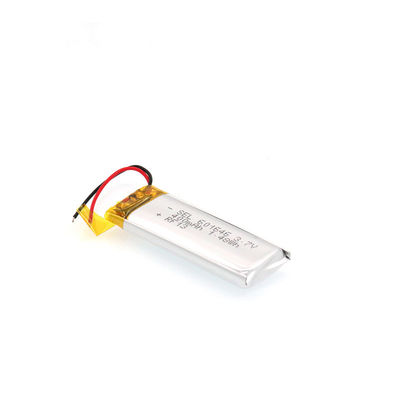 RoHS स्वीकृति 602040P 3.7 V 400mah रिचार्जेबल बैटरी उच्च निर्वहन दर
